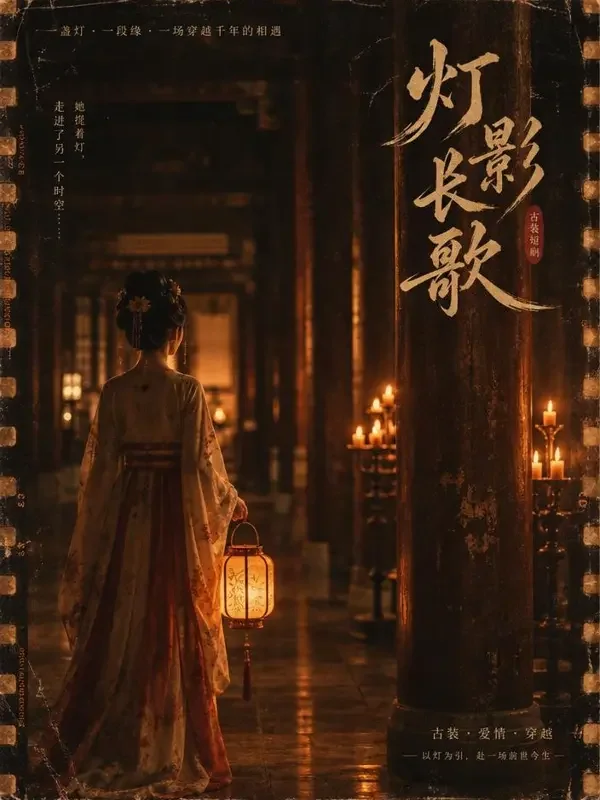 黄果短剧《重生嫡女：这一世我掌中馈》复古胶片风海报，穿越重生题材