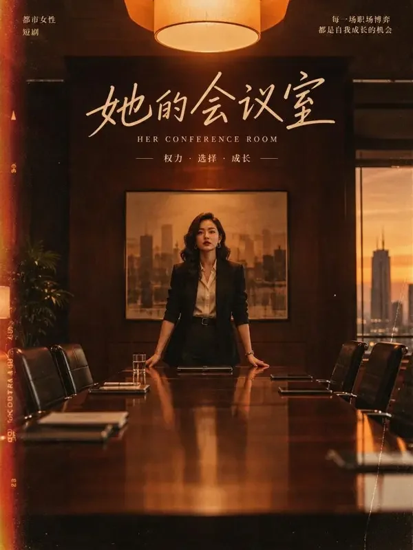 黄果短剧《我在董事会亮出了全部底牌》复古胶片风海报，逆袭题材