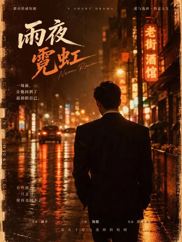 黄果短剧《总裁的合同婚姻反过来宠我》复古胶片风海报，甜宠题材